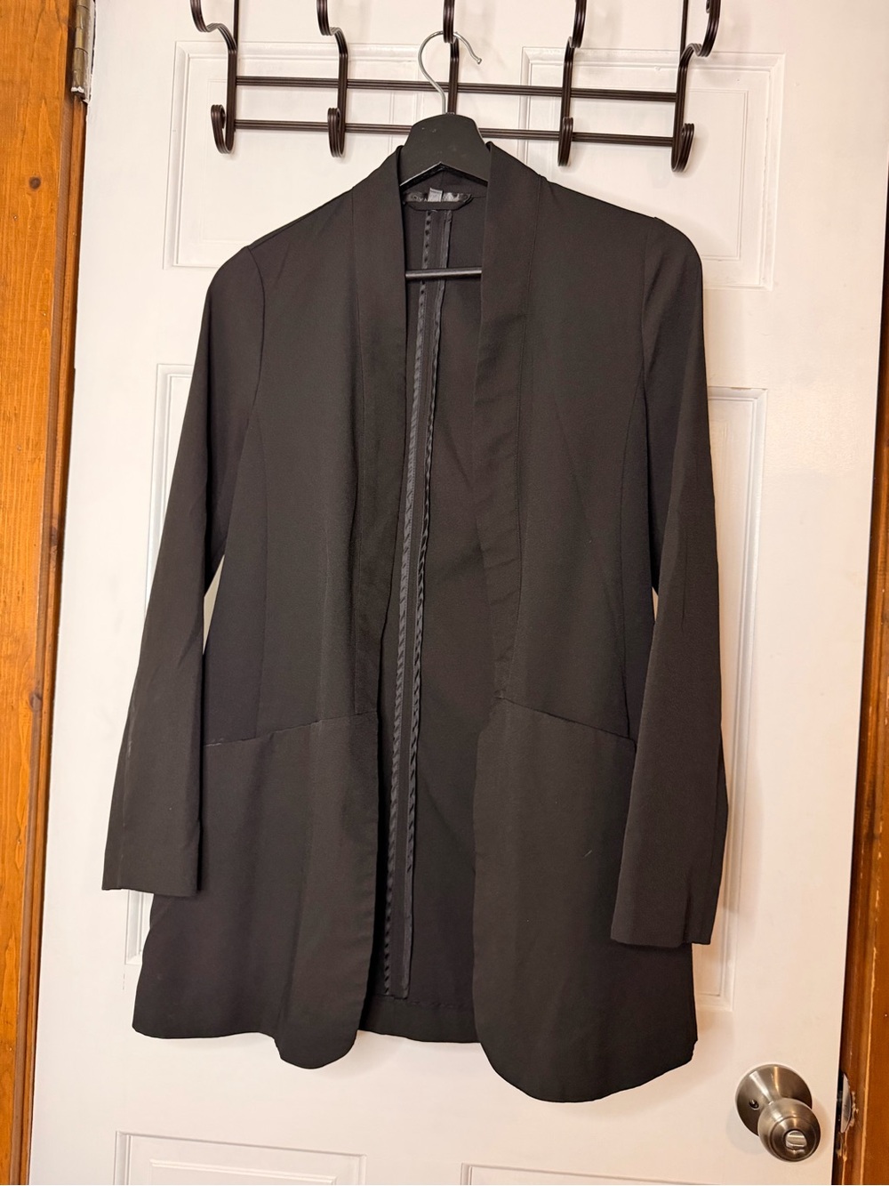 Dynamite Black Open-Front Longline Blazer
